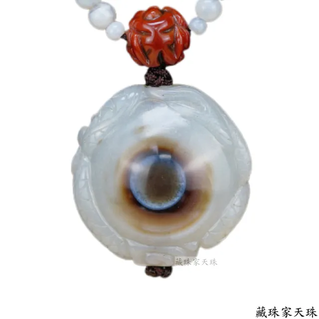 【藏珠家】精品40mm天眼+龍拱珠天珠項鍊