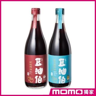 【豆油伯醬油 x MOMO獨家】金滿缸雙冠2入升級組(缸底680ml+金美滿無新增糖醬油680ml)