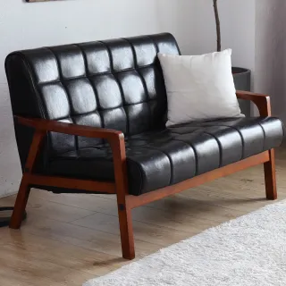 【H&D 東稻家居】DIY自行組裝-美式雙人皮質沙發(二人沙發 皮沙發)