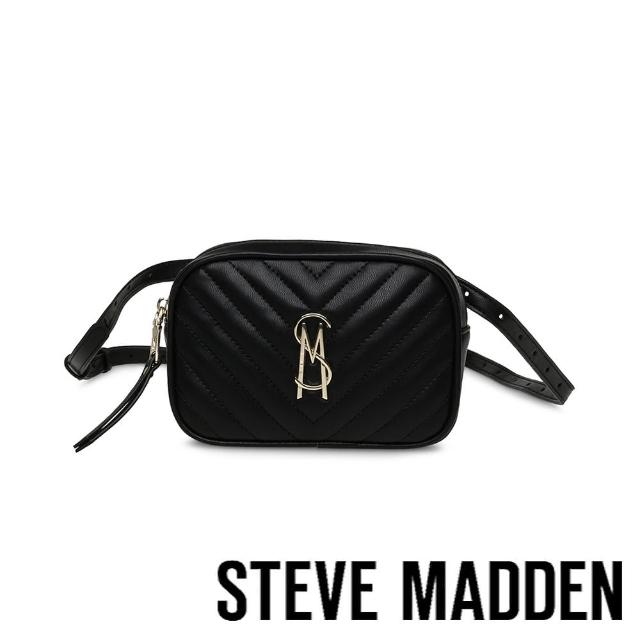 【steve madden】BENRICO V紋LOGO相機腰包(黑色)