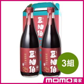 【豆油伯醬油 x MOMO獨家款】缸底醬油禮盒3盒組-680mlx2入-3組共6瓶