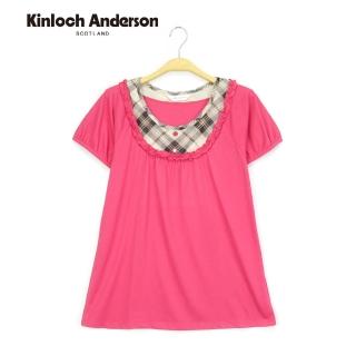 【Kinloch Anderson】格紋荷葉層次風短袖上衣 金安德森女裝(KA0385328)