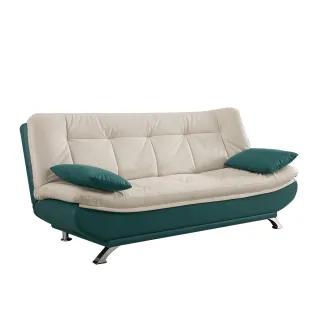 【H&D 東稻家居】現代設計造型沙發床-白綠色(TCM-09116)