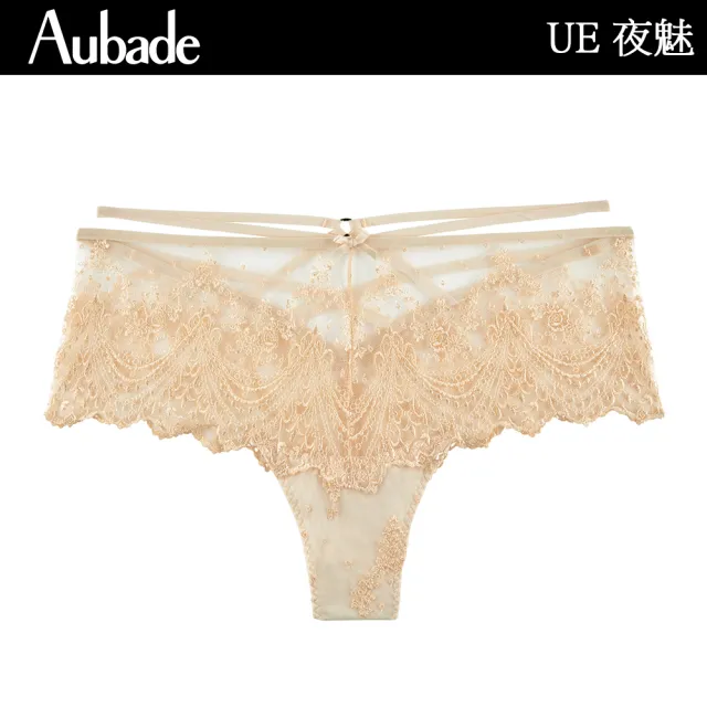 【Aubade】夜魅奢華蕾絲平口褲 性感小褲 法國進口 女內褲(UE-膚)