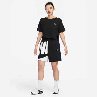 【NIKE 耐吉】短褲 運動褲 鬆緊褲 休閒 女 AS W NSW AIR 6” MR FLC SHORT 黑色(FN2247010)