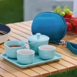 【法國Staub】攜帶式旅行陶瓷茶具4件組-天青色/藕荷色2色任選(德國雙人牌集團官方直營)