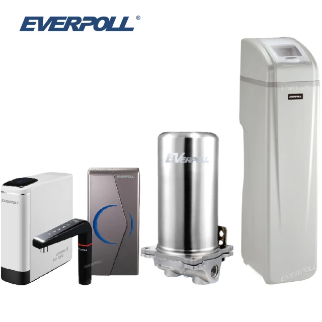 EVERPOLL 全戶濾淨+全戶軟水機+廚下型雙溫UV飲水機+直出RO淨水器(FH-301+WS-1500+EVB-298-E+RO-900G)