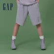 【GAP】男女同款 Logo抽繩鬆緊短褲 碳素軟磨法式圈織系列-多色可選(889603)