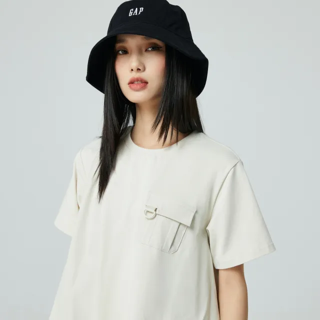 【GAP】女裝 純棉圓領短袖T恤-米色(874481)