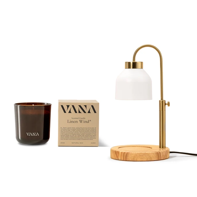 VANAVANA Fika No. 79 升降款香氛暖燈-陶瓷白+香氛蠟燭250g(香味任選)