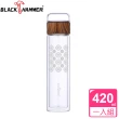 【BLACK HAMMER】買1送1 鐵花窗雙層耐熱玻璃隨行杯-420ml(三款可選)