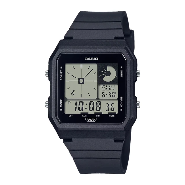 CASIO 卡西歐 輕巧電子錶 經典黑 環保材質錶帶 生活防水 LED照明 LF-20W(LF-20W-1A)
