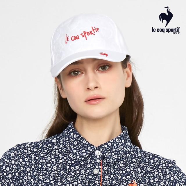 LE COQ SPORTIF 公雞 官方直營 高爾夫系列 網路獨家 女款白色愛心浮雕手繪LOGO高機能棒球帽 QLT0J104