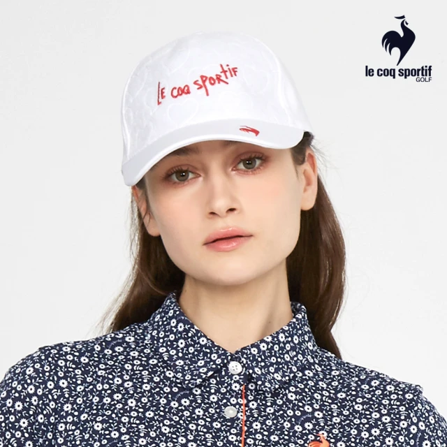 LE COQ SPORTIF 公雞 高爾夫系列 網路獨家 女款白色愛心浮雕手繪LOGO高機能棒球帽 QLT0J104