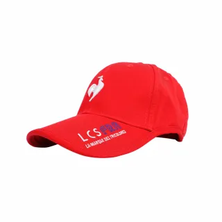 【LE COQ SPORTIF 公雞】高爾夫系列 男款紅色減壓刺繡LOGO防曬可調節棒球帽 QGT0J120