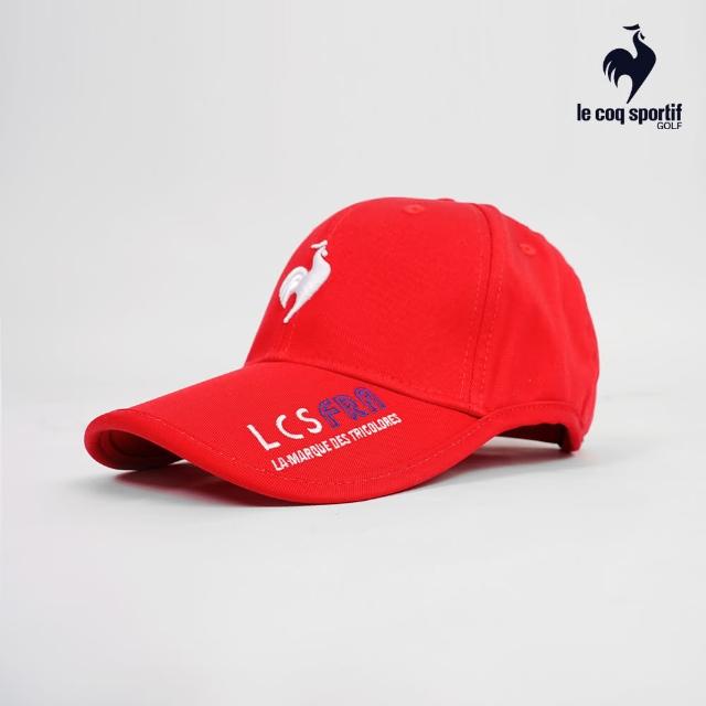 【LE COQ SPORTIF 公雞】官方直營 高爾夫系列 男款紅色減壓刺繡LOGO防曬可調節棒球帽 QGT0J120