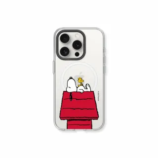 【RHINOSHIELD 犀牛盾】iPhone 15系列 Clear MagSafe兼容 磁吸透明手機殼/史努比-Snoopy的慵懶時光(Snoopy)