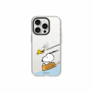【RHINOSHIELD 犀牛盾】iPhone 15系列 Clear MagSafe兼容 磁吸透明手機殼/史努比-溜滑梯(Snoopy)