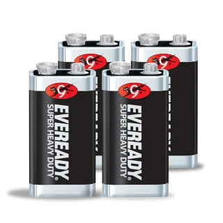 【EVEREADY永備】9V 黑金剛 碳鋅電池 方形電池-4入