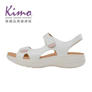 【Kimo】修飾設計羊皮魔鬼氈休閒涼鞋 女鞋(苜櫻白 KBDSF147070)