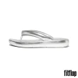 【FitFlop】D-LUXE 軟墊皮革夾脚涼鞋-女(銀色)