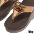 【FitFlop】LULU 軟墊結飾金屬皮革夾脚涼鞋-女(青銅)