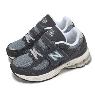 【NEW BALANCE】休閒鞋 2002R 中童 寬楦 磁石灰 鉛灰 小朋友 魔鬼氈 千禧跑鞋 運動鞋 NB(PV2002FB-W)