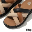 【FitFlop】GEN-FF 軟墊交織帶涼鞋-女(拿鐵米色/黑色)