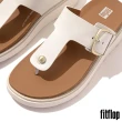 【FitFlop】GEN-FF 金屬扣環調整式皮革夾脚涼鞋-女(都會白)