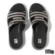 【FitFlop】F-MODE 編織皮革H型厚底涼鞋-女(黑色)