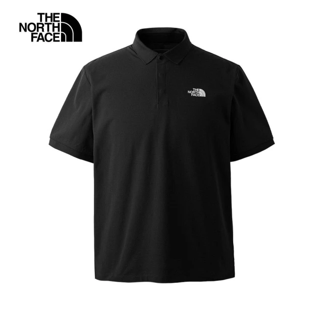 The North Face TNF 短袖POLO 吸濕排汗防曬 M LW PIQUE POLO - AP 男 黑(NF0A87W2JK3)