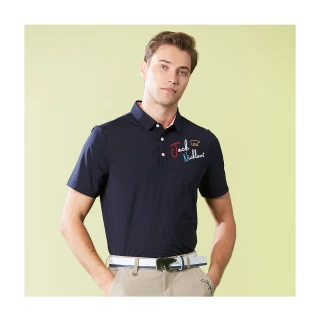 【Jack Nicklaus 金熊】GOLF男款吸濕排汗彈性POLO衫/高爾夫球衫(深藍色)