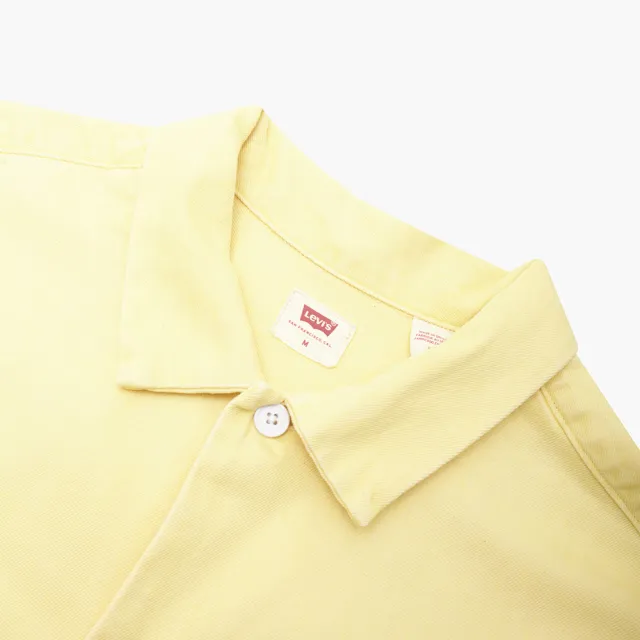 【LEVIS】Fresh夏日水果吧系列 男款短袖牛仔襯衫/Oversize寬鬆/純天然植物染工藝/檸檬黃 熱賣單品