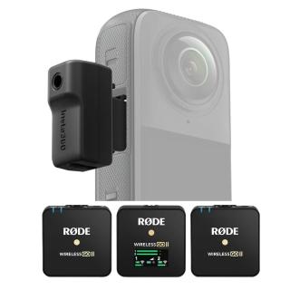 【Insta360】X4 充電音頻轉接器 + WIRELESS GO II 微型無線麥克風(戶外VLOG拍攝組)