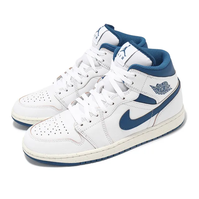 NIKE 耐吉】休閒鞋Air Jordan 1 Mid SE Industrial Blue 男鞋白藍AJ1