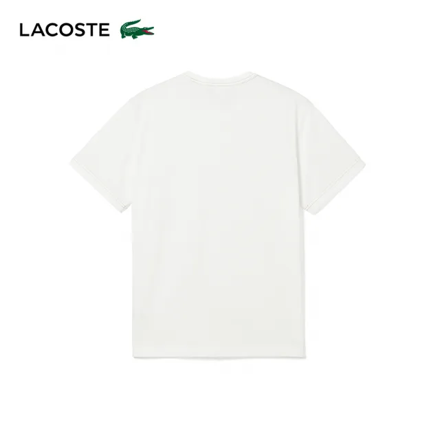 【LACOSTE】男裝-常規版型重磅針織圓領短袖T恤(白色)