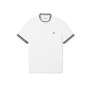 【LACOSTE】男裝-撞色裝飾滾邊短袖Polo衫(白色)
