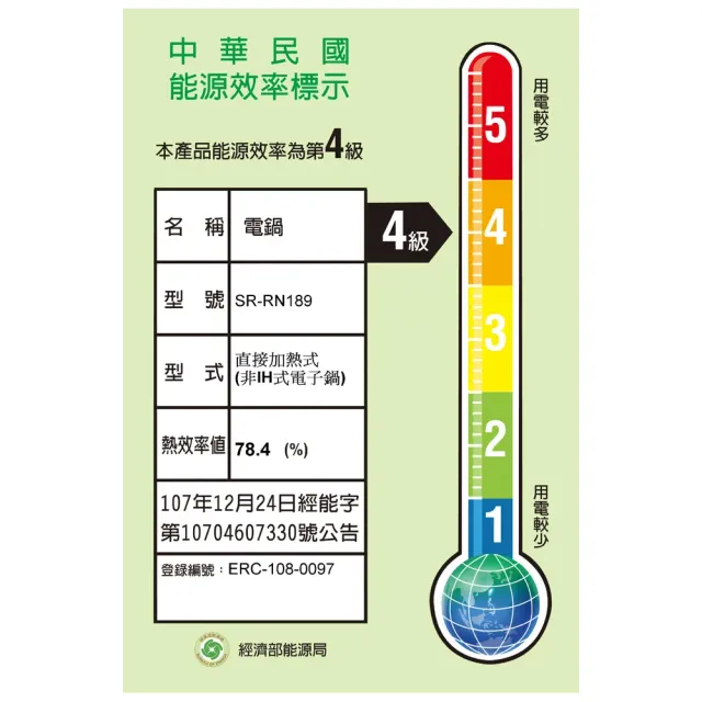 【Panasonic 國際牌】10人份機械式電子鍋(SR-RN189)