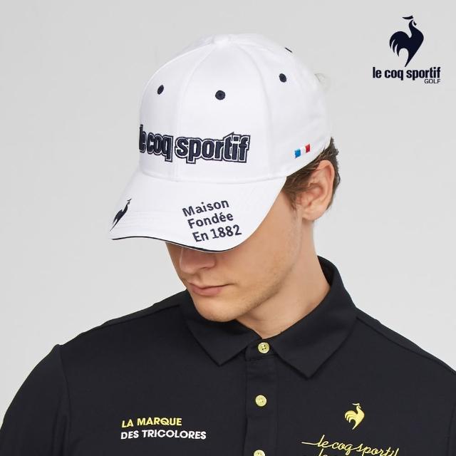 【LE COQ SPORTIF 公雞】官方直營 高爾夫系列 網路獨家 男款白色簡約防曬抗UV可調節棒球帽 QGT0J140