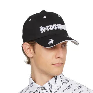 【LE COQ SPORTIF 公雞】高爾夫系列 網路獨家 男款黑色簡約防曬抗UV可調節棒球帽 QGT0J140