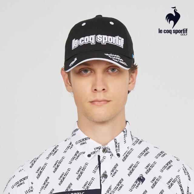 【LE COQ SPORTIF 公雞】官方直營 高爾夫系列 網路獨家 男款黑色簡約防曬抗UV可調節棒球帽 QGT0J140