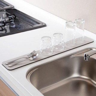 【NITORI 宜得利家居】軟式珪藻土廚用吸水墊 10×60 LGY(軟式珪藻土 珪藻土 吸水墊)