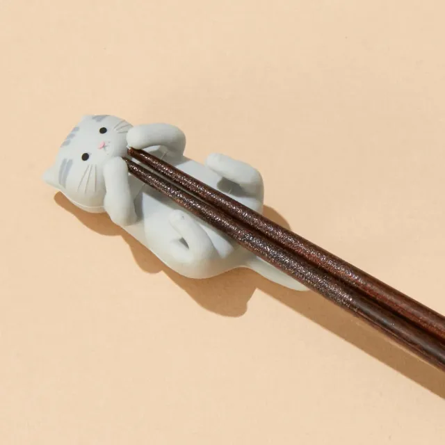 【台隆手創館】日本ISHIDA貓咪造型筷子&筷架組