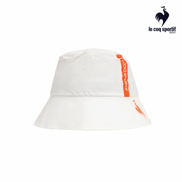 【LE COQ SPORTIF 公雞】高爾夫系列 女款白色大LOGO防水透氣高爾夫球帽/雨帽 QLT0J170