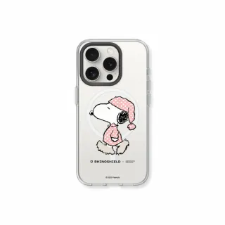 【RHINOSHIELD 犀牛盾】iPhone 15系列 Clear MagSafe兼容 磁吸透明手機殼/Snoopy Go to sleep(史努比)