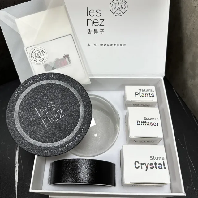 【Les nez 香鼻子】水晶香氛能量寶盒禮盒組(運財黃晶、愛情粉晶、和諧藍晶、療癒紫晶、悟性白晶、綠螢石)