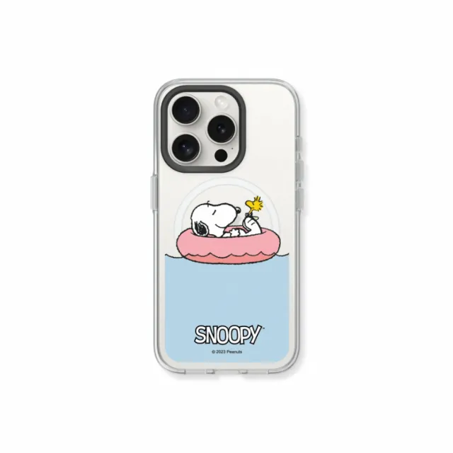 【RHINOSHIELD 犀牛盾】iPhone 15系列 Clear MagSafe兼容 磁吸透明手機殼/史努比-Chill moment(Snoopy)