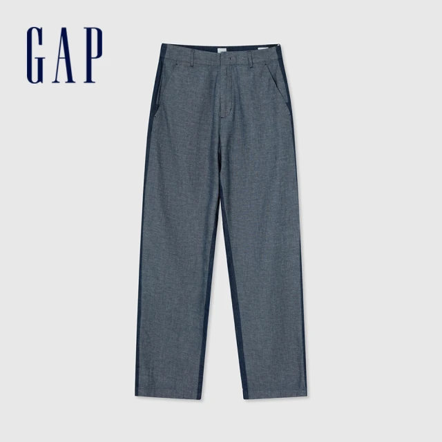 GAP 男裝 直筒卡其褲-藍灰色(887968)