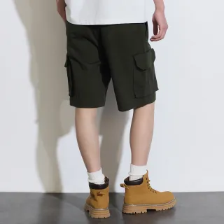 【GAP】男裝 工裝短褲-深綠色(884891)