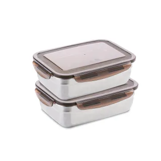 【CookPower 鍋寶】316不鏽鋼保鮮盒1450ml(2入組)